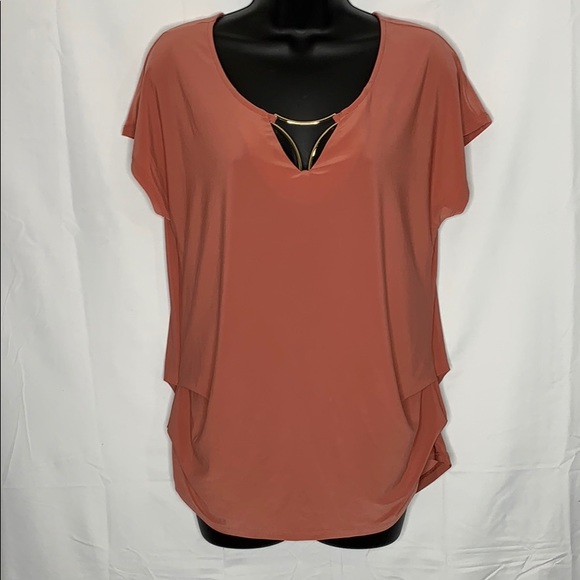 AUW Tops Auw Dusty Rose Colored Short Sleeve Top Poshmark